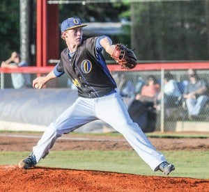 Oxford’s Houston Roth improved to 9-0 in the complete-game win, allowing two earned runs on five hits with six strikeouts. (Davis Potter)