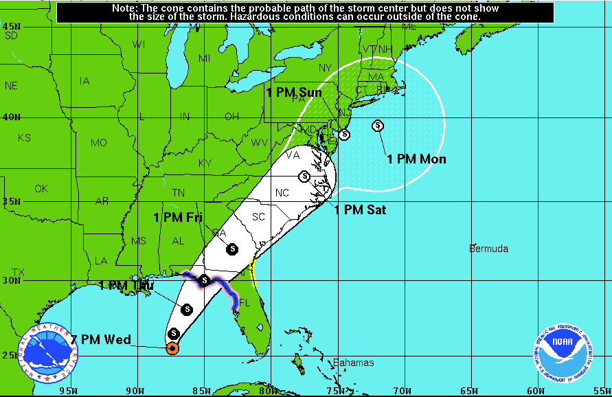 Forecast Update Tropical Storm Or Hurricane Hermine 16 Track Storm Surge Prediction The Oxford Eagle The Oxford Eagle