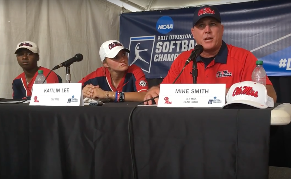 Watch Ole Miss softball coach Mike Smith, players talk win over Arizona