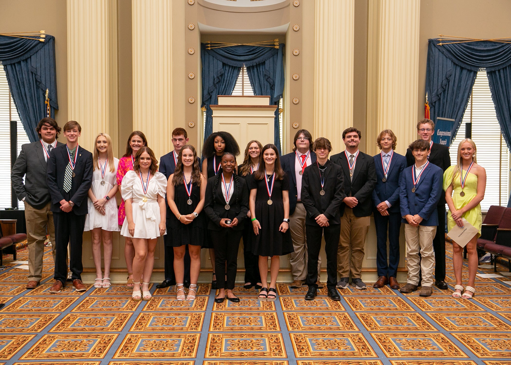 A group of Mississippi 4-H’ers pose for a group photo at the Congressional Awards ceremony.