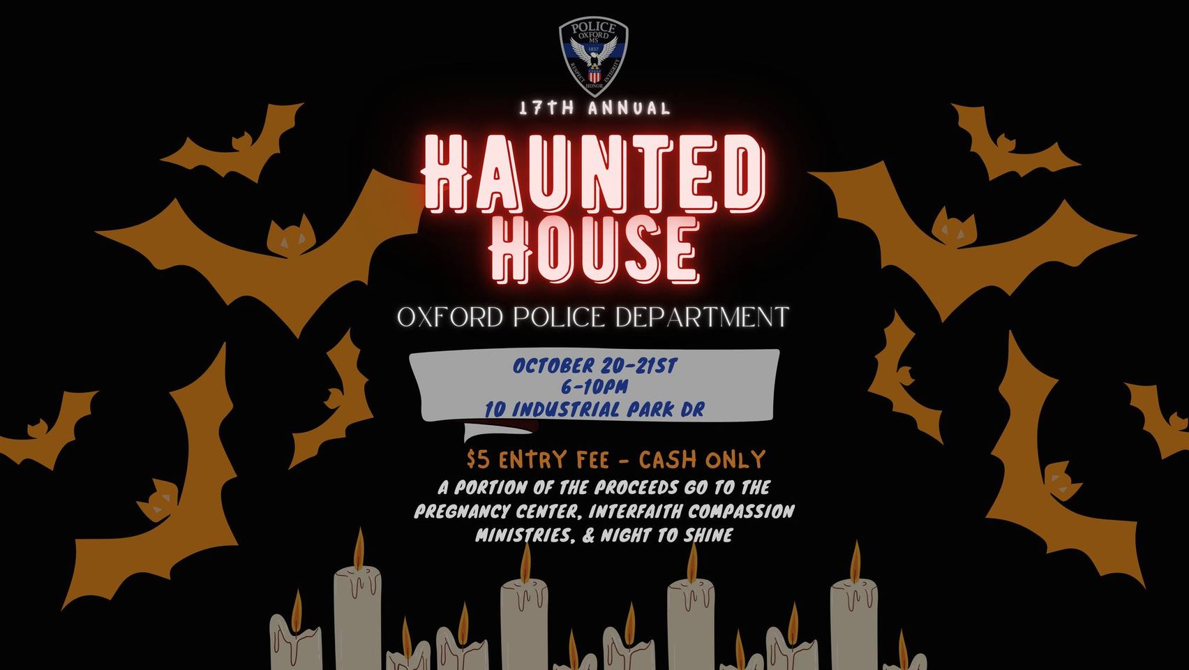 Scares for a good cause, Oxford Police Department prepares Haunted