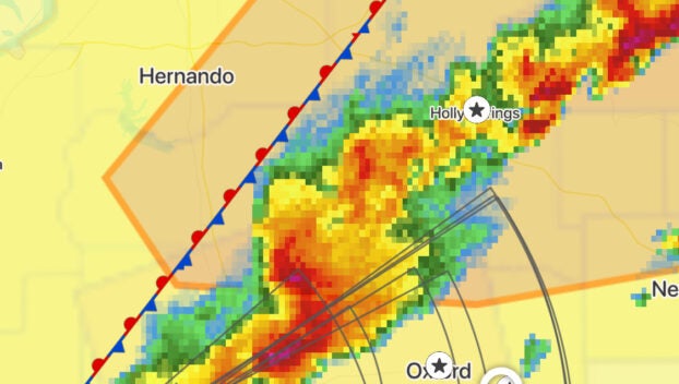 Severe thunderstorm warning Oxford and Lafayette County Mississippi