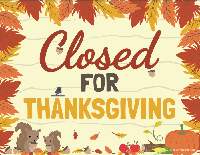 Thanksgiving holiday Closings. Trash pickup, Open restaurants and more